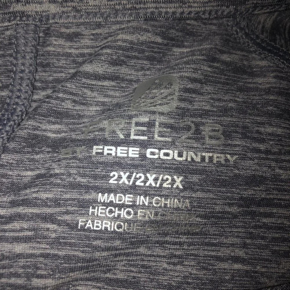 Free2b by Free Country Sz 2X Women's Heather & Black Athletic Long Sleeve Top - Picture 2 of 6